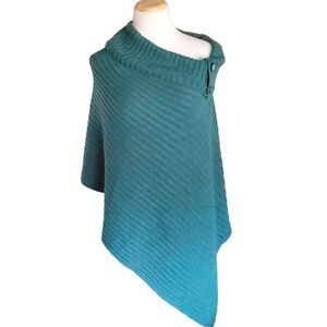 Nomadic Traders Ribbed Knit Poncho Shrug Style Sweater Womens Large